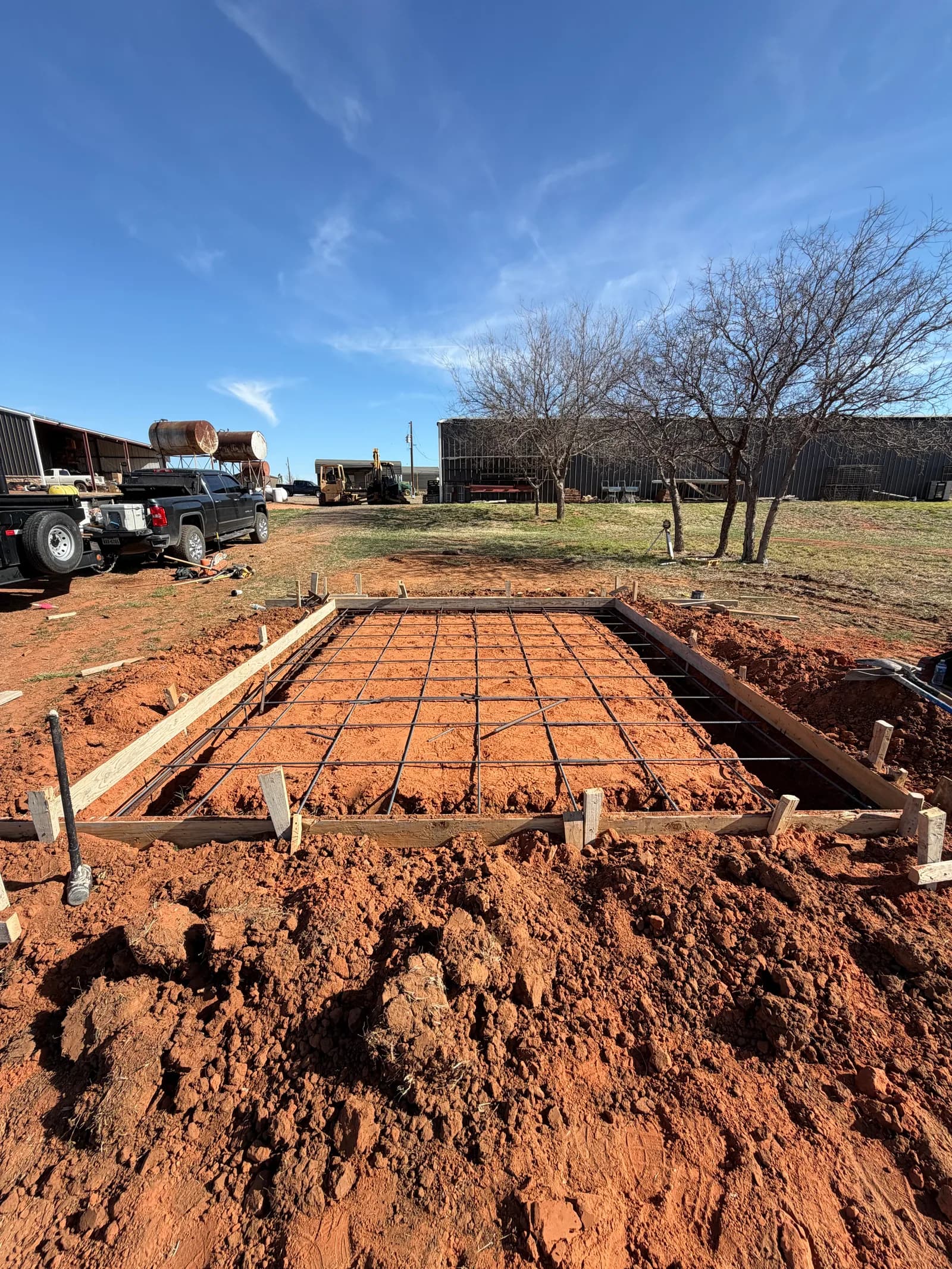 Northfield Grain Bin Concrete Slab — site prep and grading in Northfield, TX
