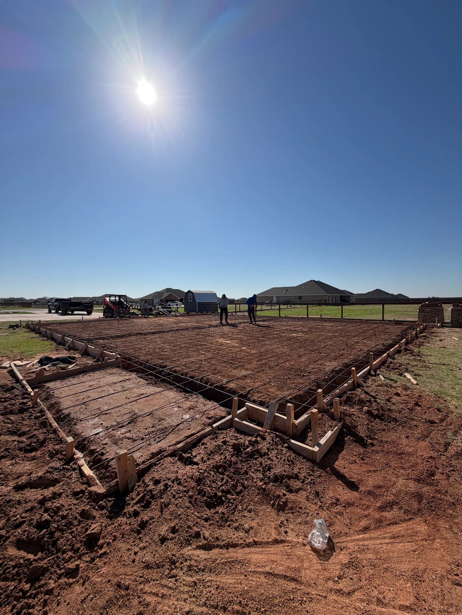 Altus Metal Building Foundation — forming and rebar to the building footprint in Altus, OK
