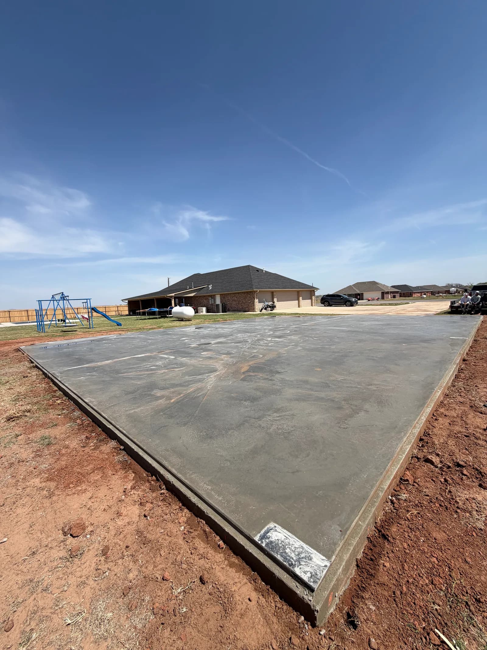 Altus Metal Building Foundation — reinforced slab pour in Altus, OK