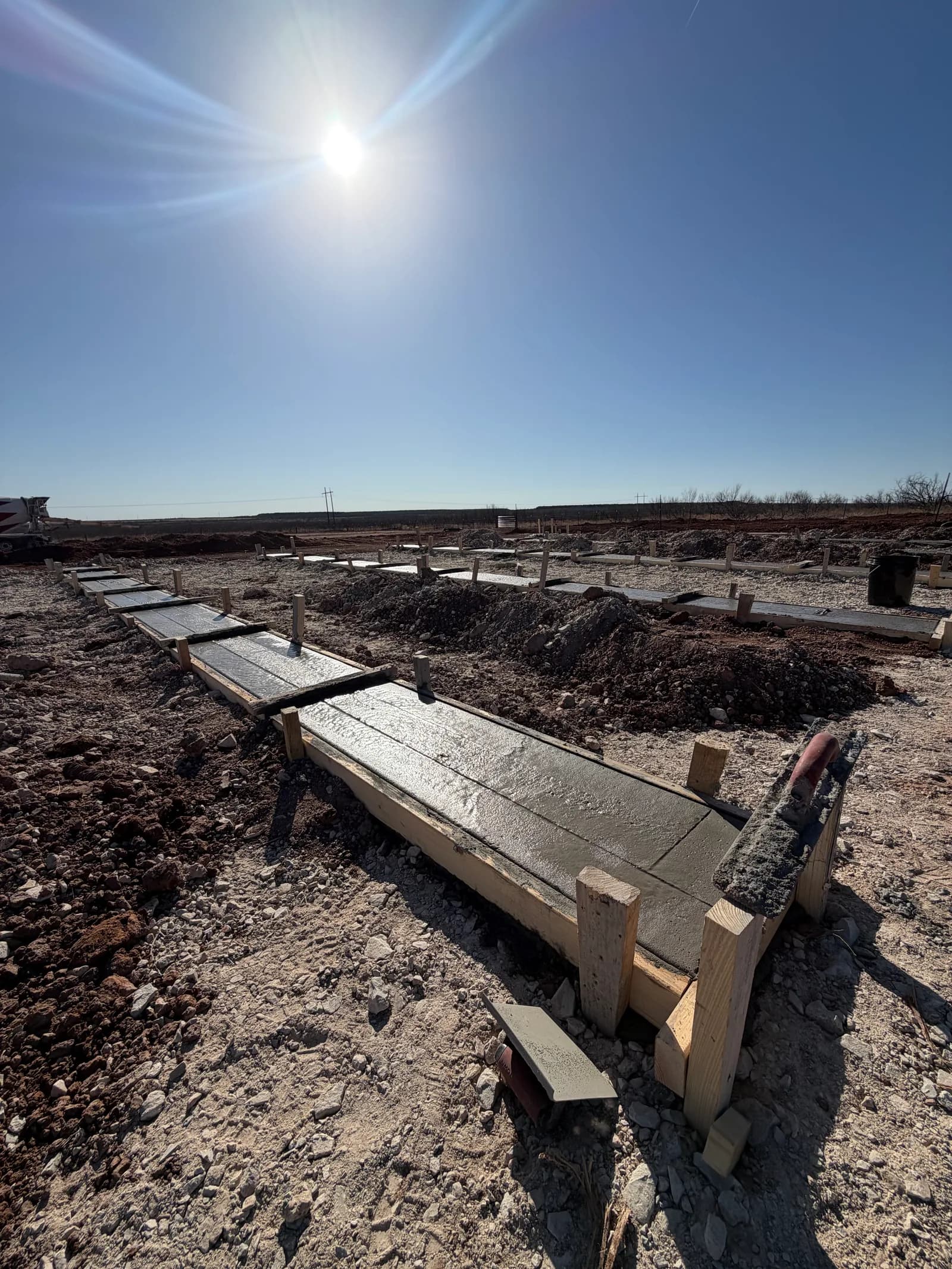 Quanah Modular Home Foundation — concrete beam pour in Quanah, TX