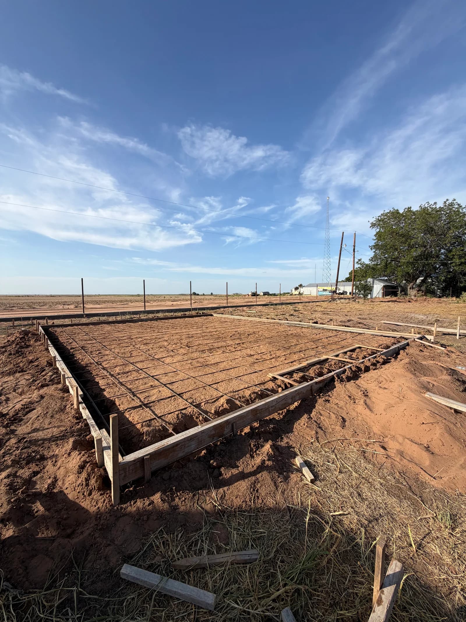 Vernon 24' x 30' Metal Building Foundation — site grading and forming in Vernon, TX