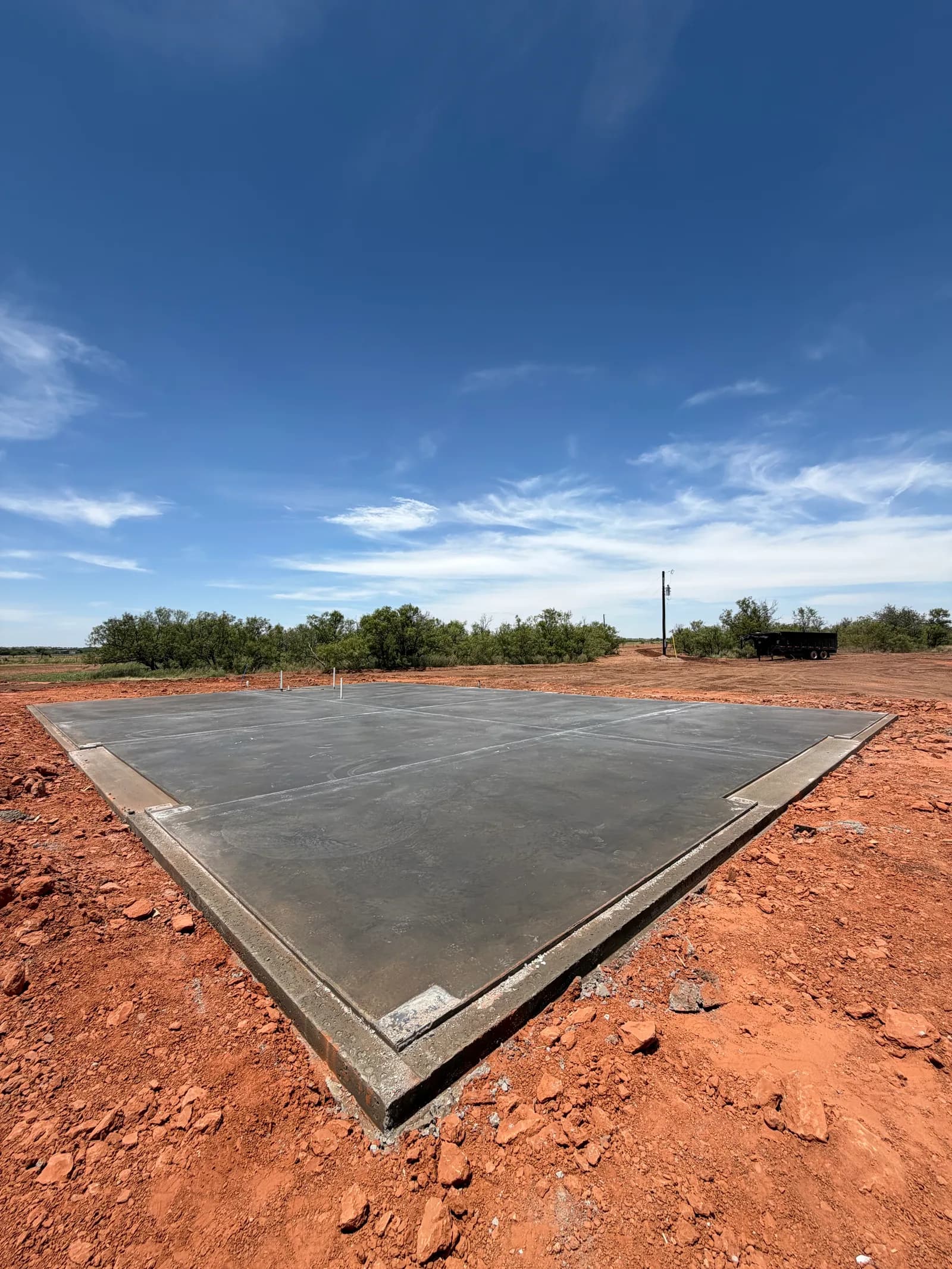 Kirkland 40' x 60' Metal Building Foundation — forming and perimeter footing reinforcement in Kirkland, TX