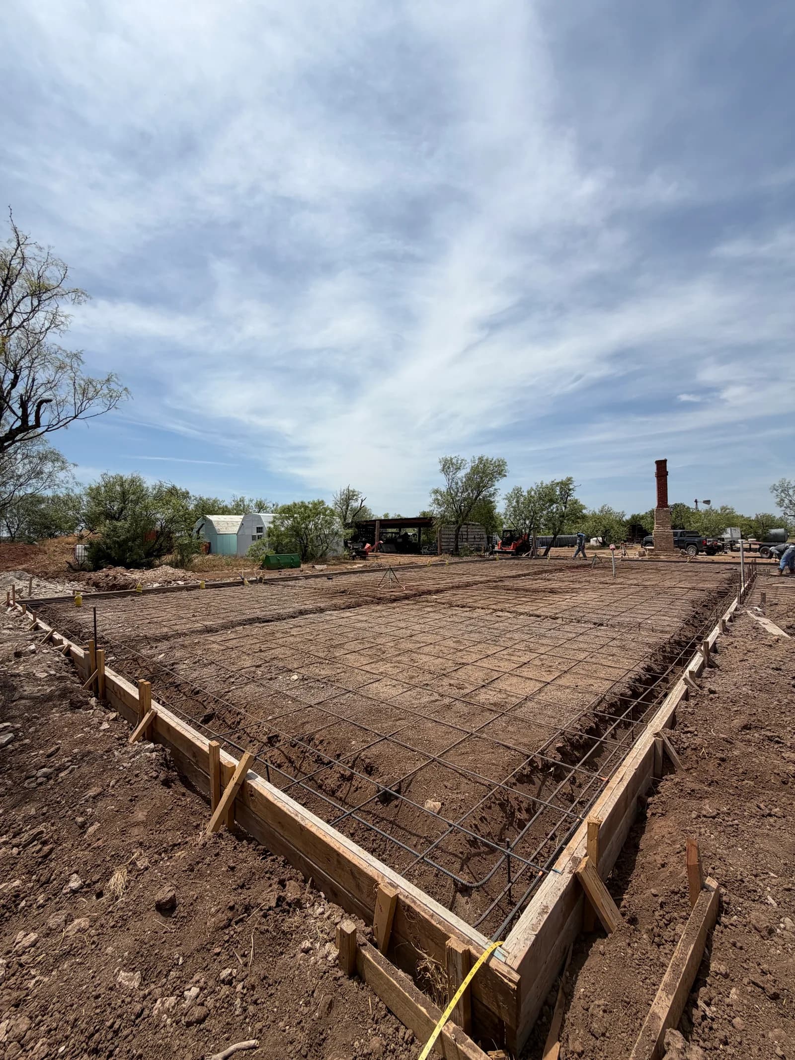 Quanah 40' x 80' Barndominium Foundation — completed level pad ready for the build in Quanah, TX