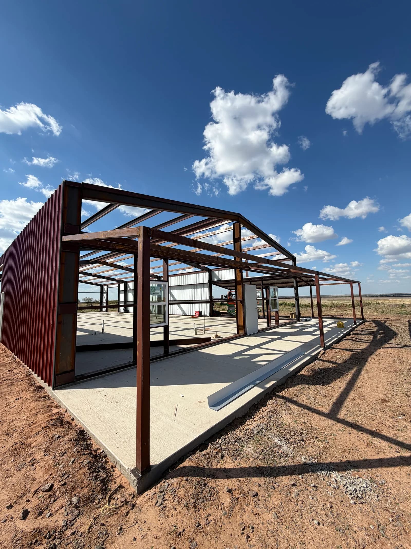 Chillicothe 45' x 100' Metal Building — concrete slab and footings in Chillicothe, TX