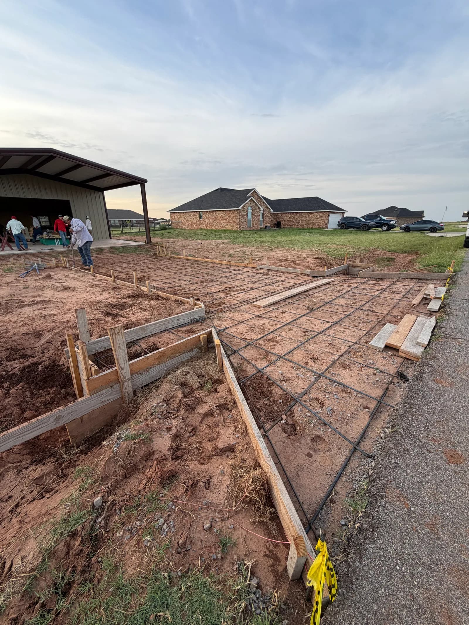 Altus Concrete Driveway & Approach — forming and steel reinforcement from the street to the shop in Altus, OK