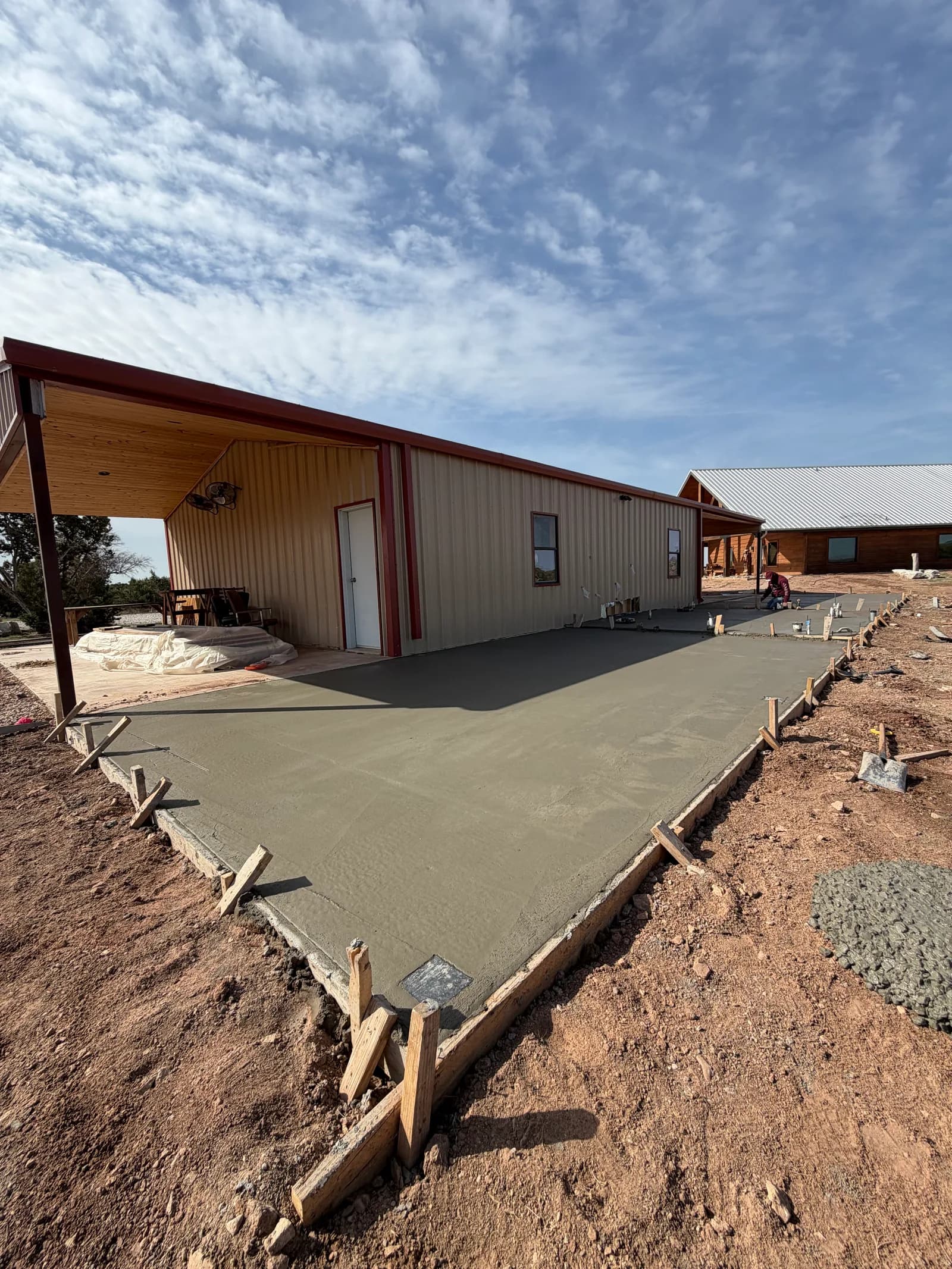 Quanah Metal Building Addition Foundation — reinforced slab pour in Quanah, TX
