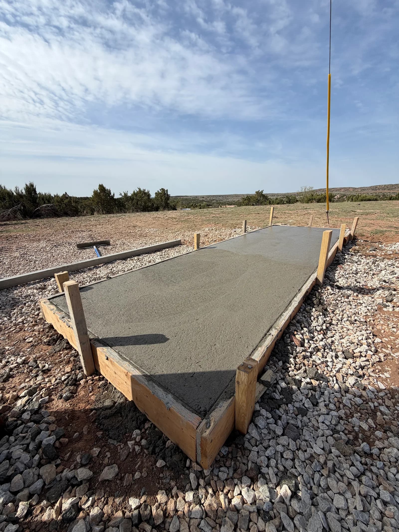 Quanah Metal Building Addition Foundation — level, build-ready slab in Quanah, TX