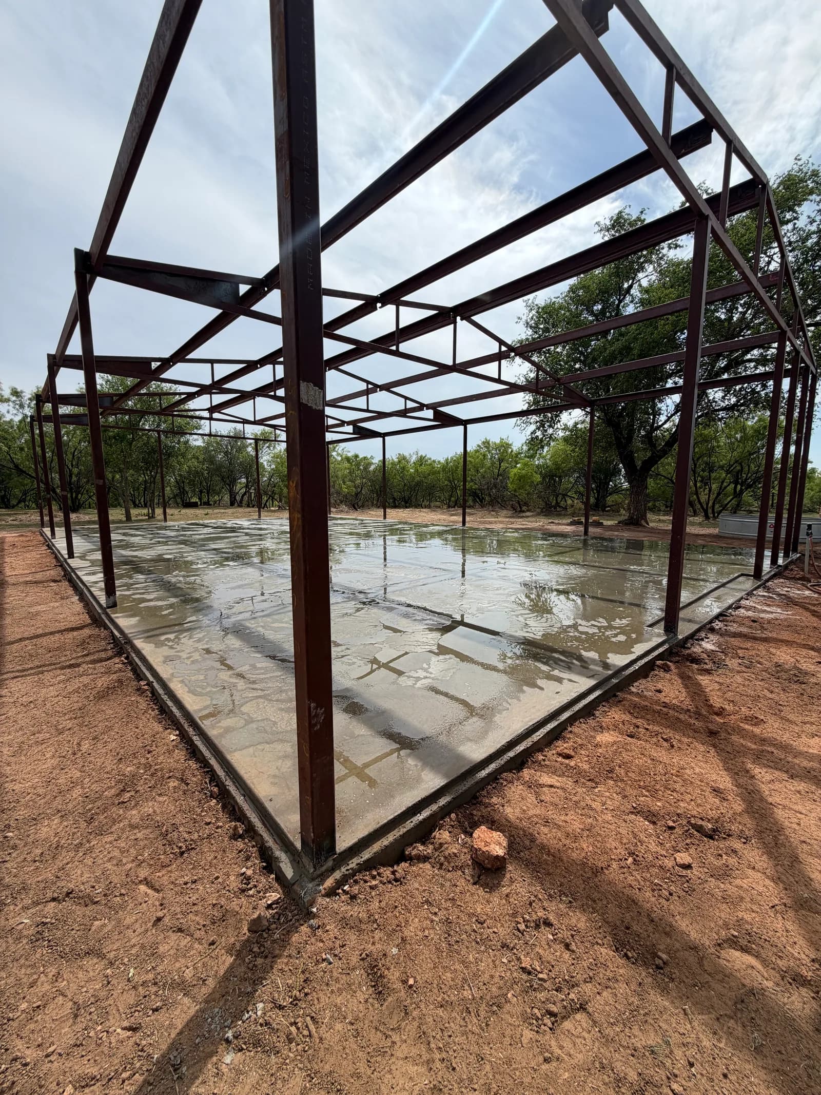 Childress Metal Building Foundation — reinforced slab pour in Childress, TX